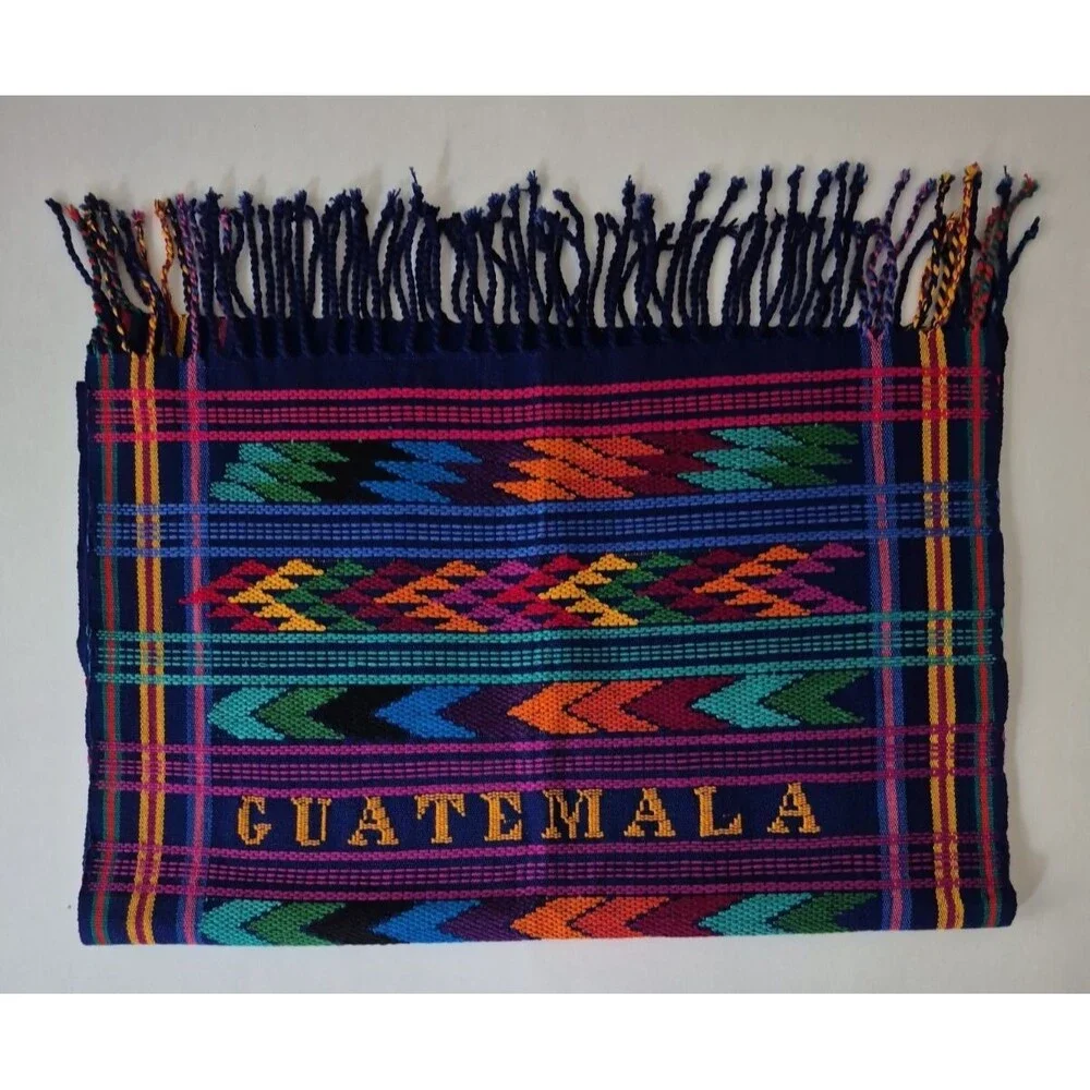 Guatamela Quetzal Bird Hand Woven Textile Table Runner Wall Hanging 49 x 17 IN